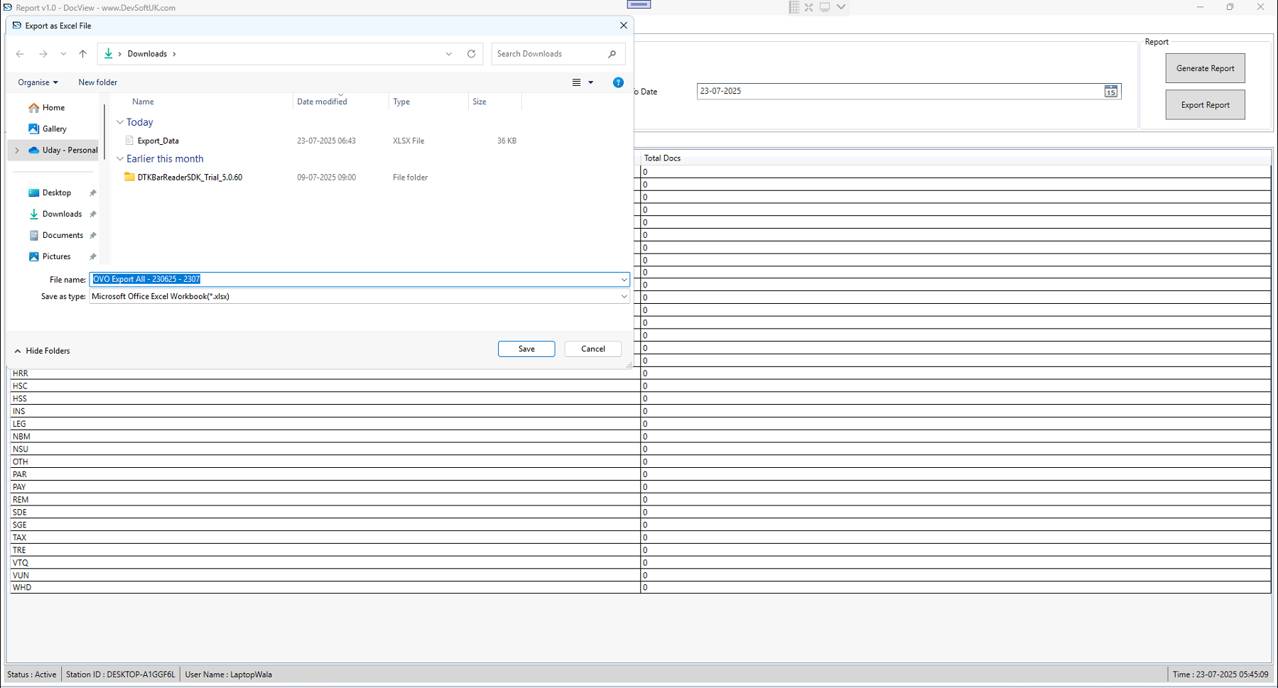 File Explorer Custom Report