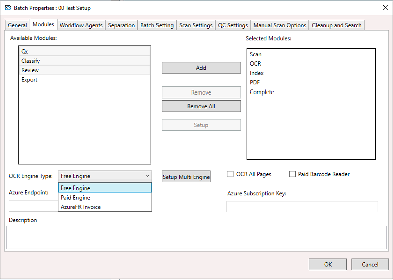 Batch Setup Modules