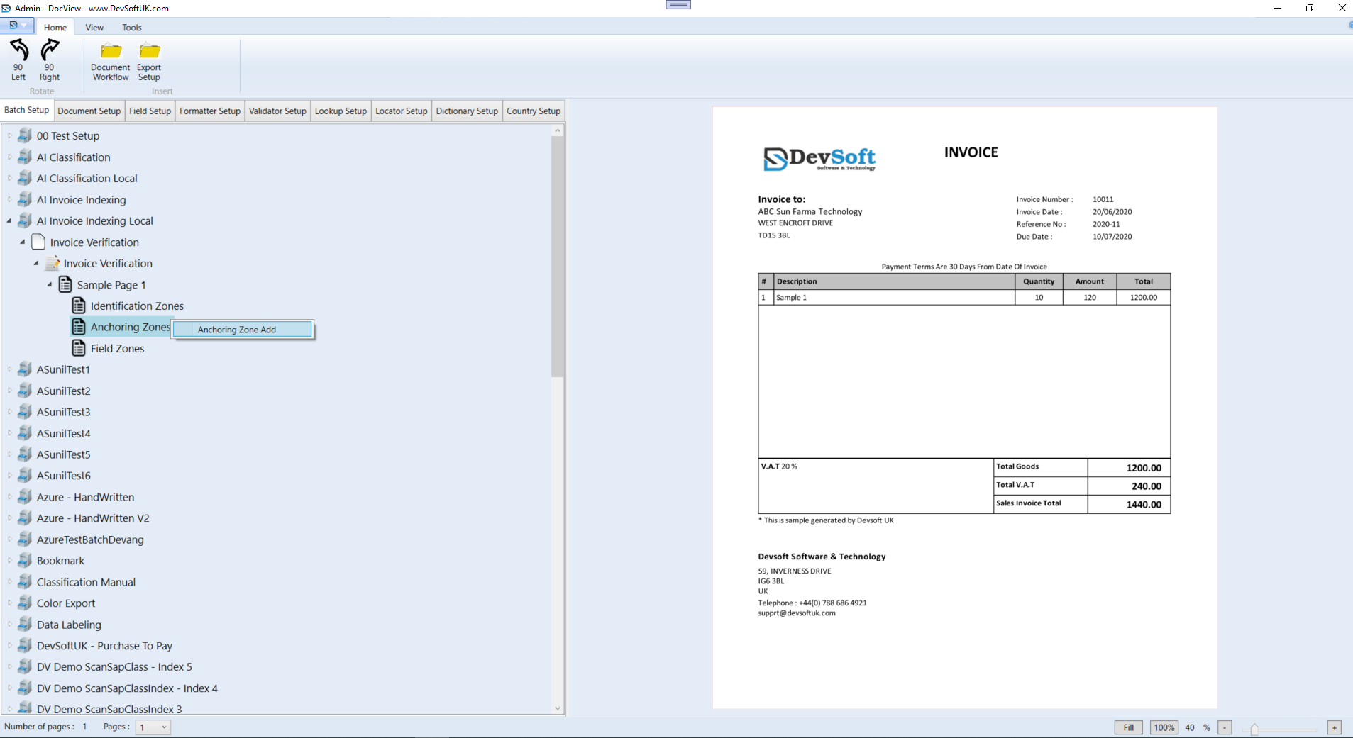 Field Anchoring Setup Properties
