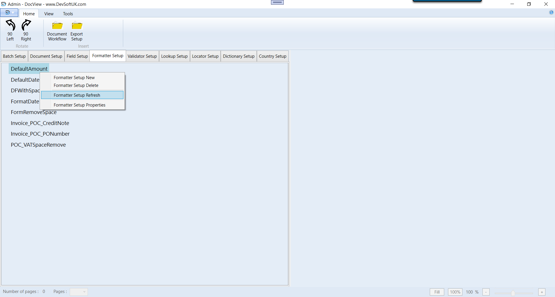 Refresh Formatter Setup