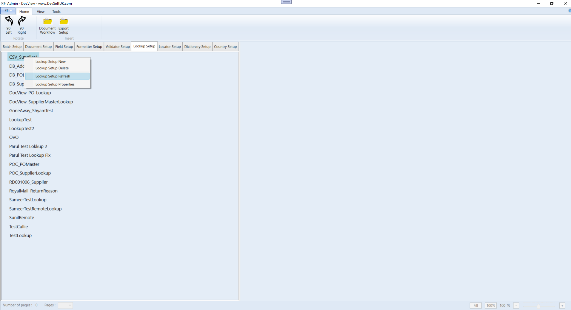 Lookup Setup Refresh