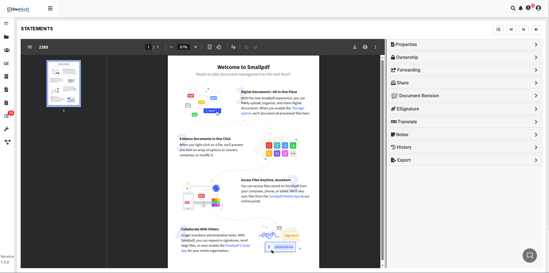 DocView Web Statement PDF Viewer
