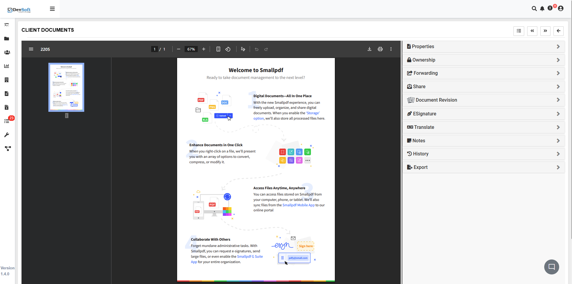 Client Documents PDF View