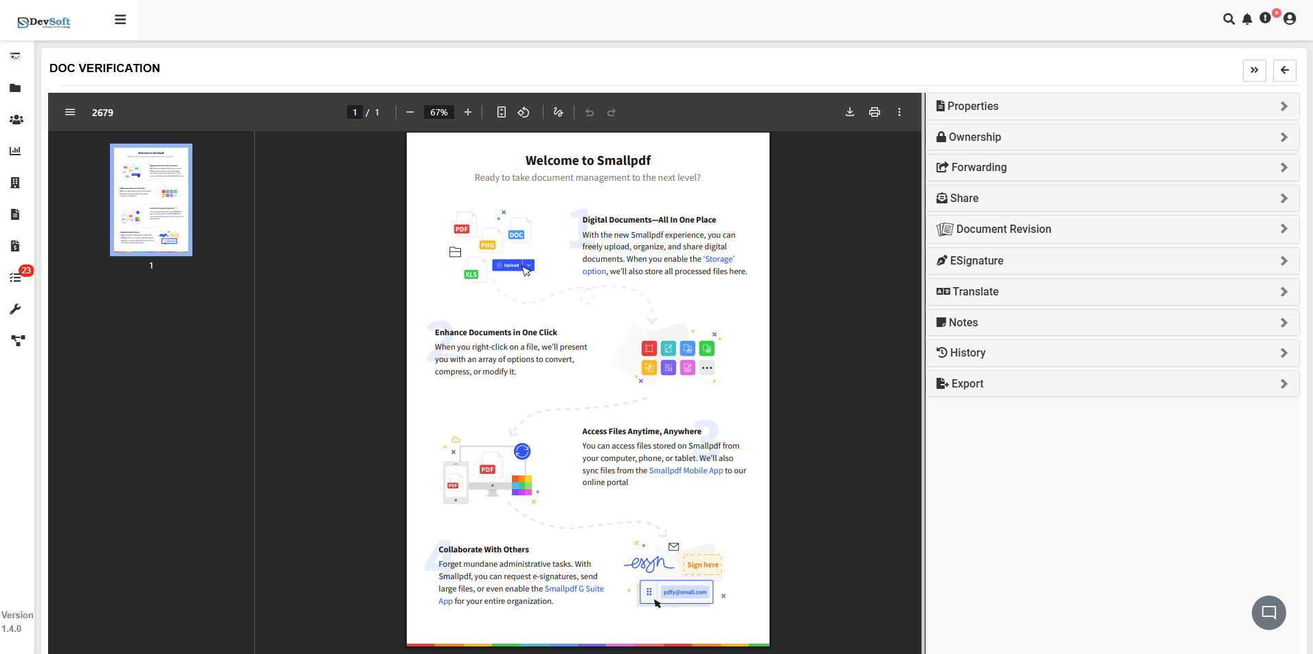 Doc Verification PDF View