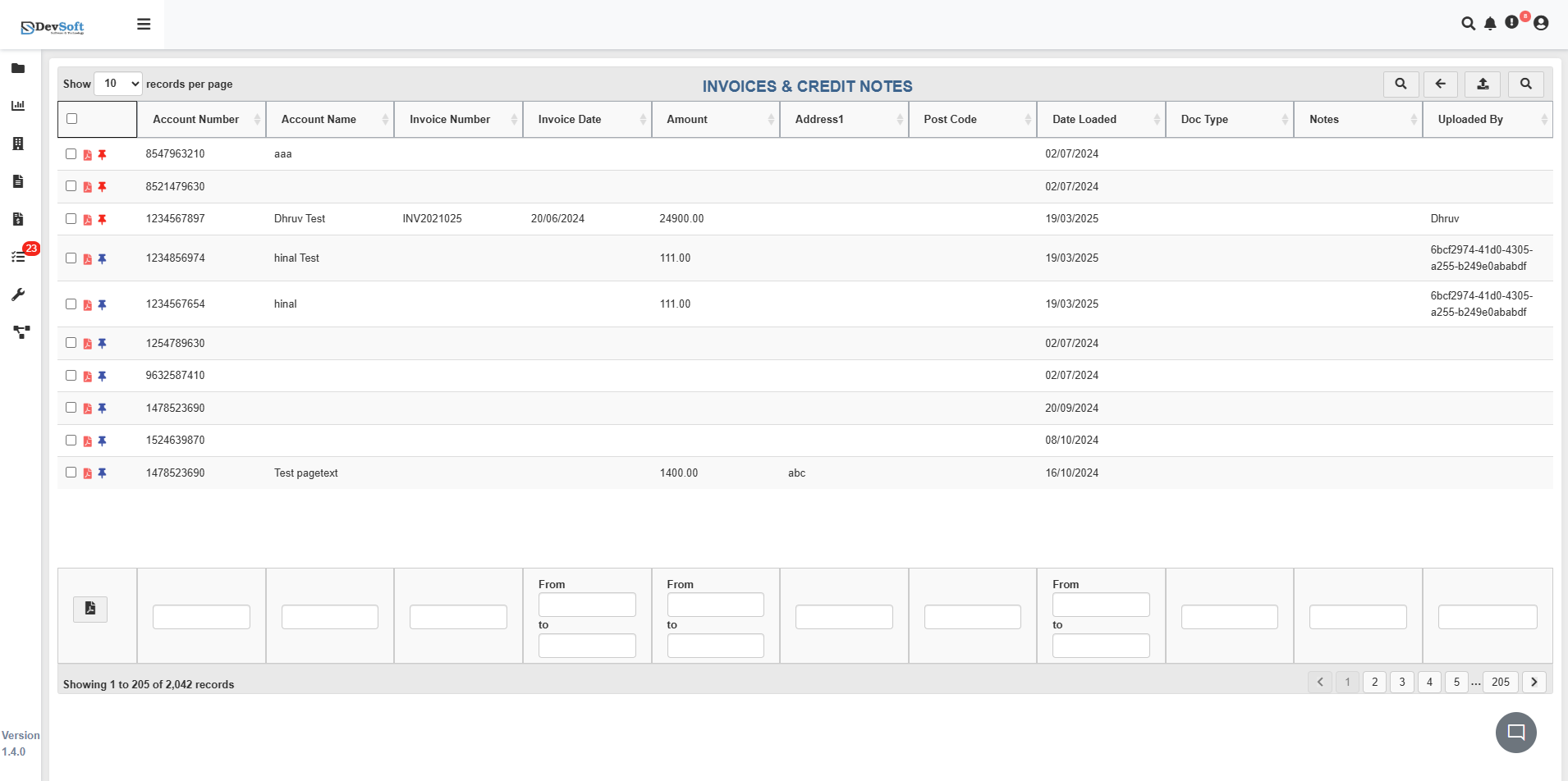 Invoices & Credit Notes