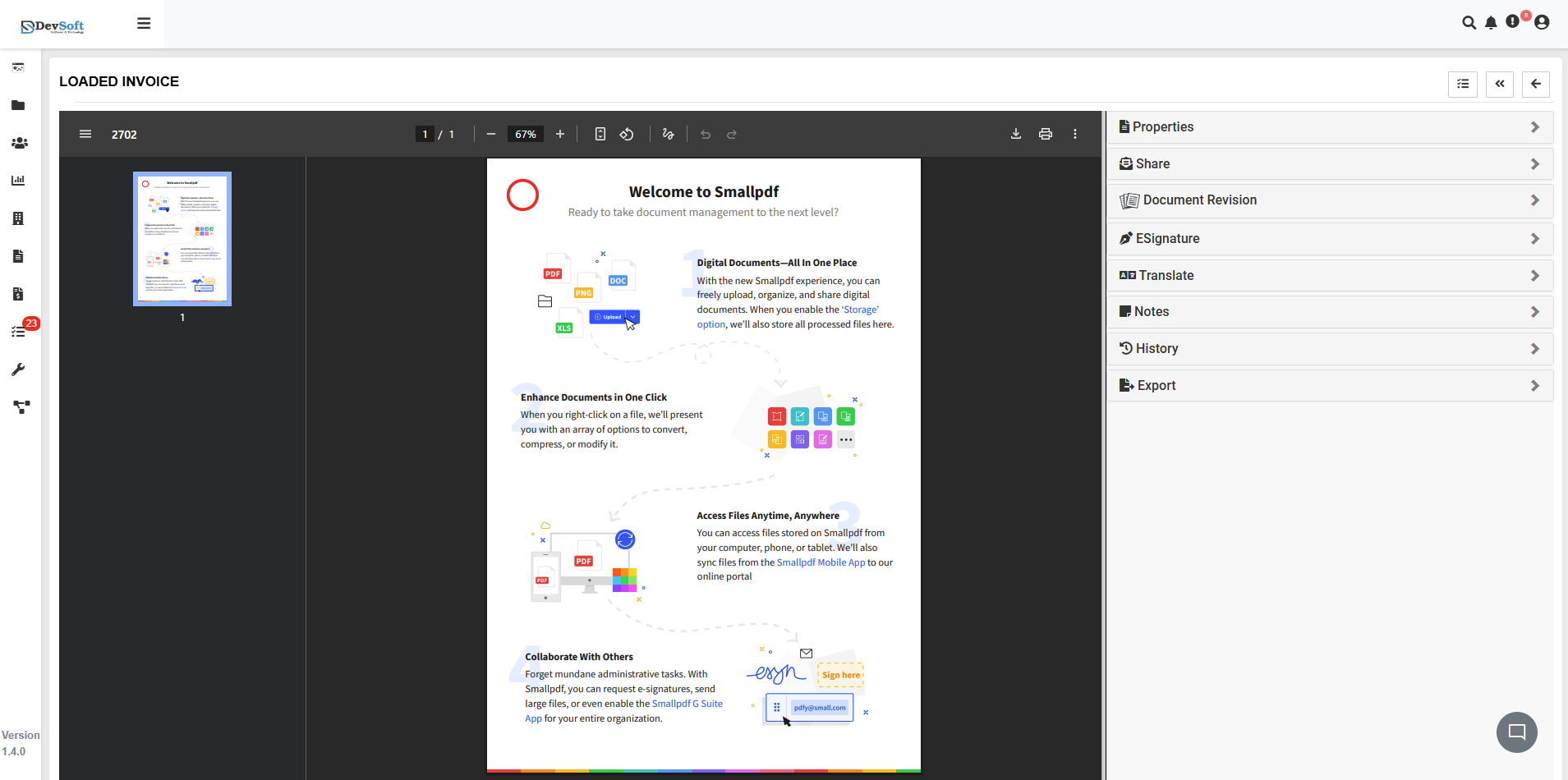 Loaded Invoices PDF Viewer
