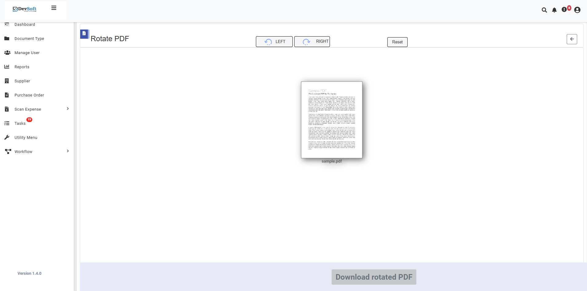 Rotate PDF Uploaded View