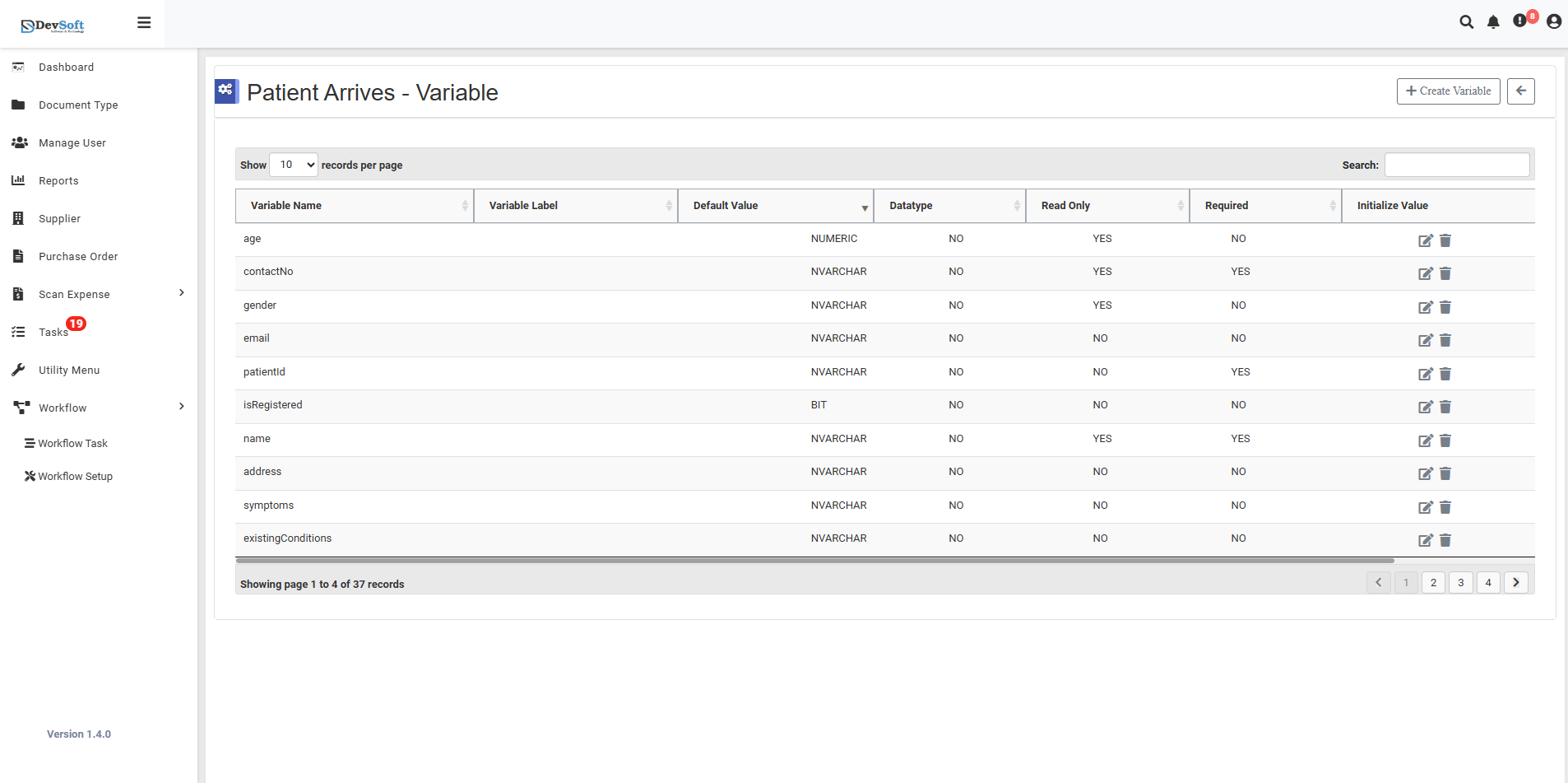 Variables Management